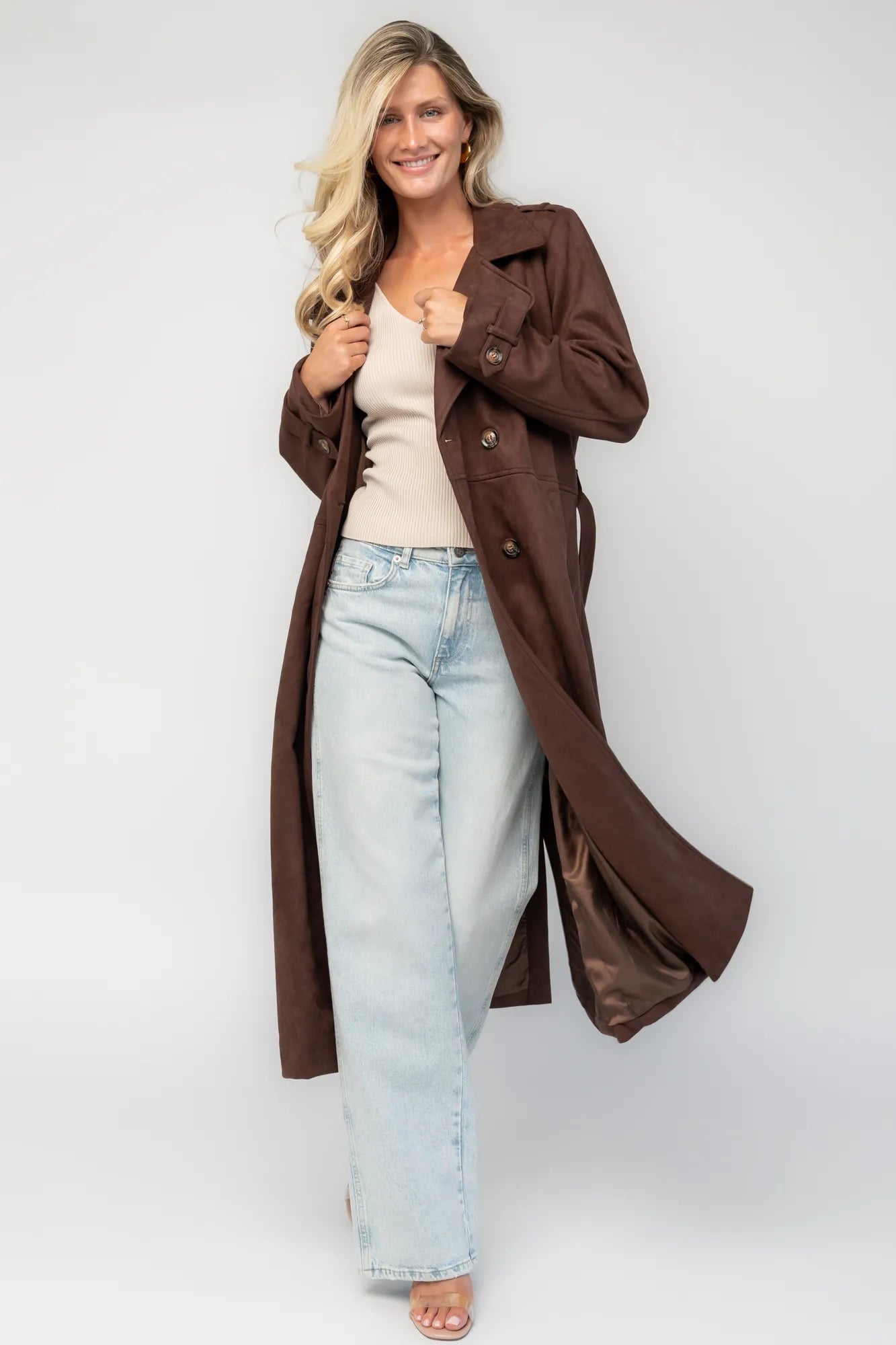 Carnegie Coat | Brown Suede