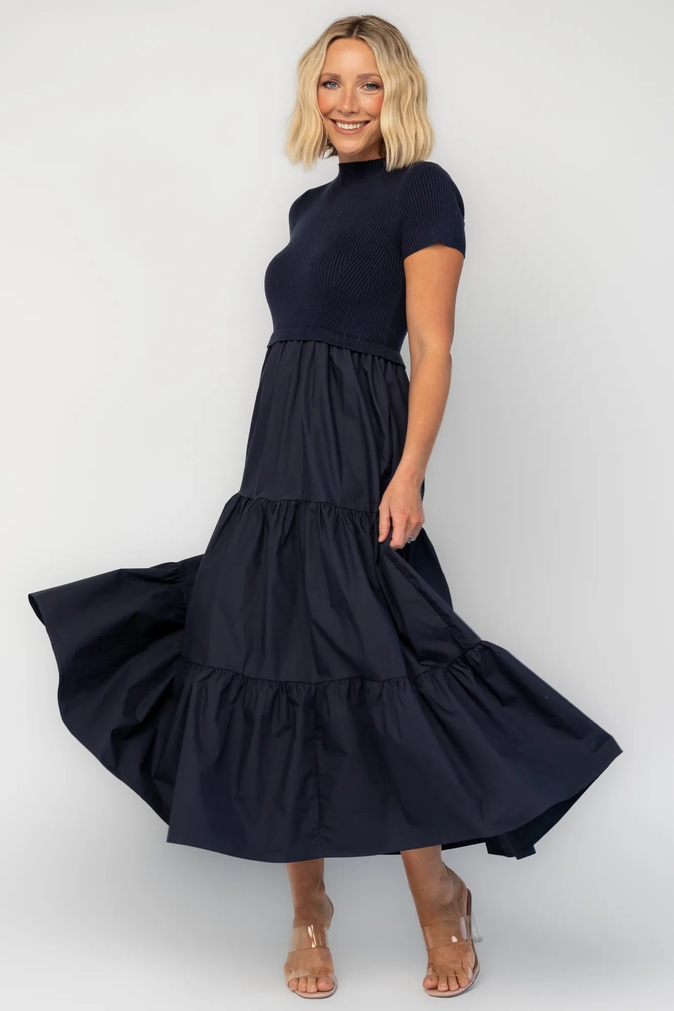 Devotion Tiered Dress | Navy