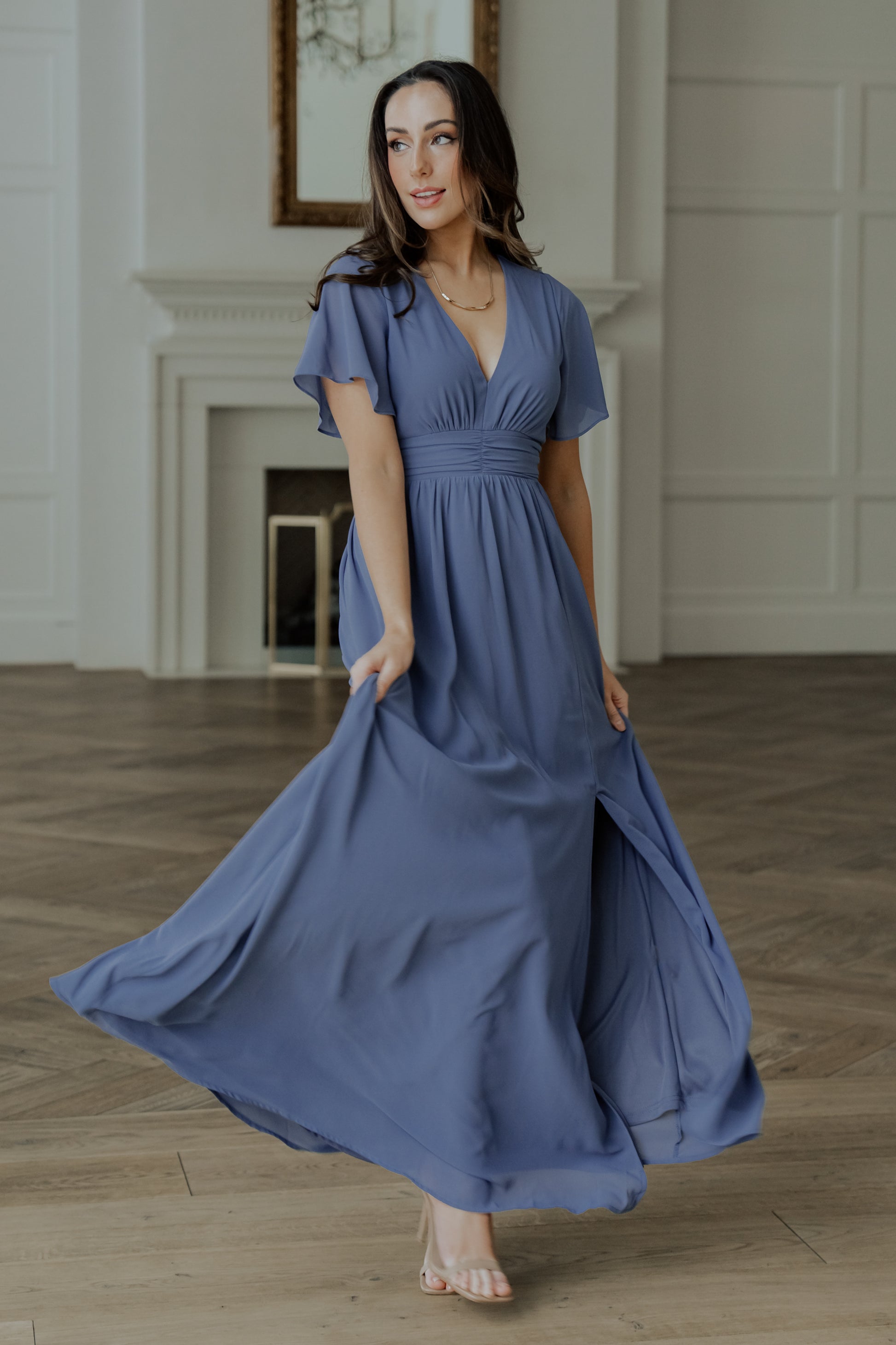 Ramona Maxi Dress - Whisper Blue Chiffon | Baltic Born XL Ramona Maxi Dress - Whisper Blue Chiffon | Baltic Born XL