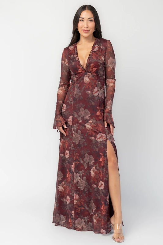 Julietta Maxi Dress | Mahogany Rose Floral
