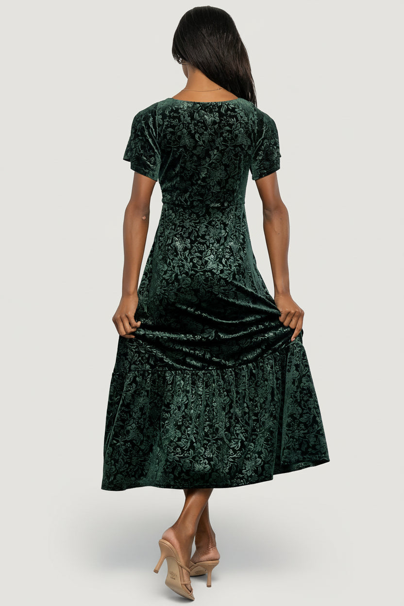 Baltic Born Womens Eirene Velvet Dress | Emerald | Size: Large Baltic Born Womens Eirene Velvet Dress | Emerald | Size: Large