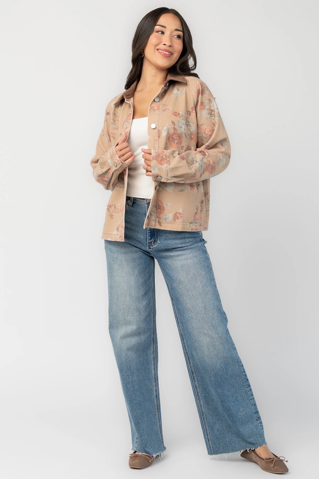 Lori Lightweight Jacket | Natural Floral