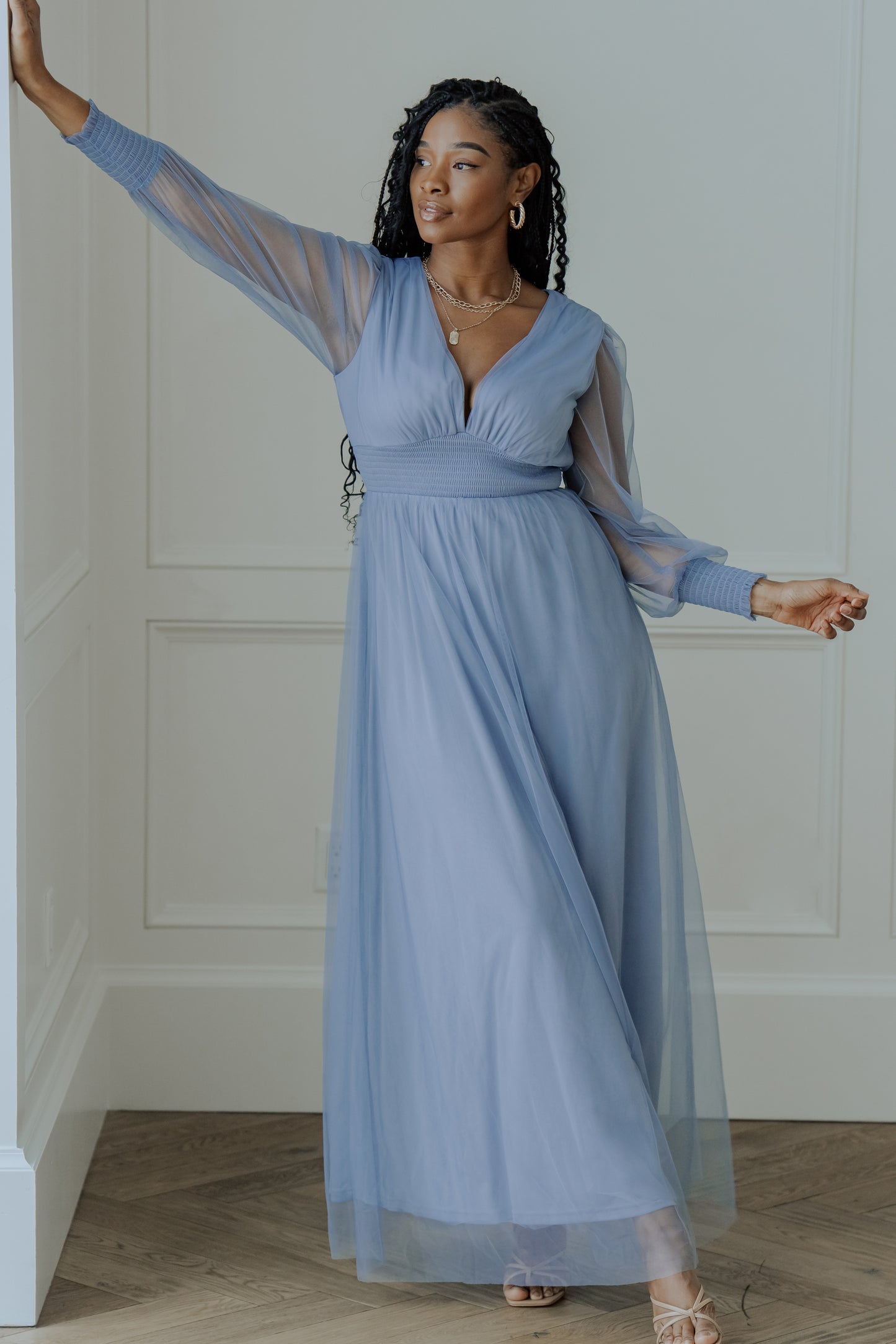 Layla Tulle Maxi Dress | Whisper Blue