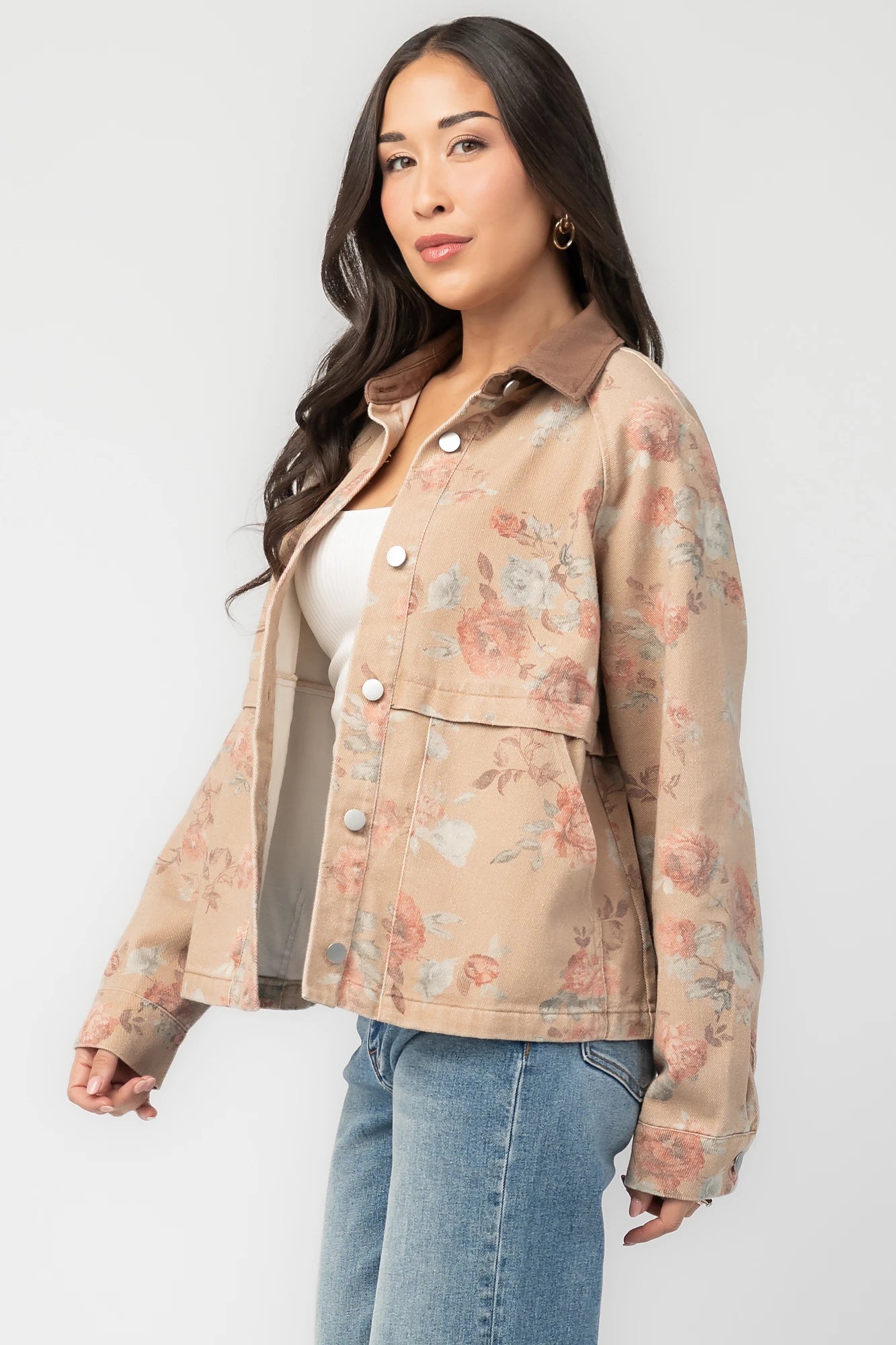 Lori Lightweight Jacket | Natural Floral