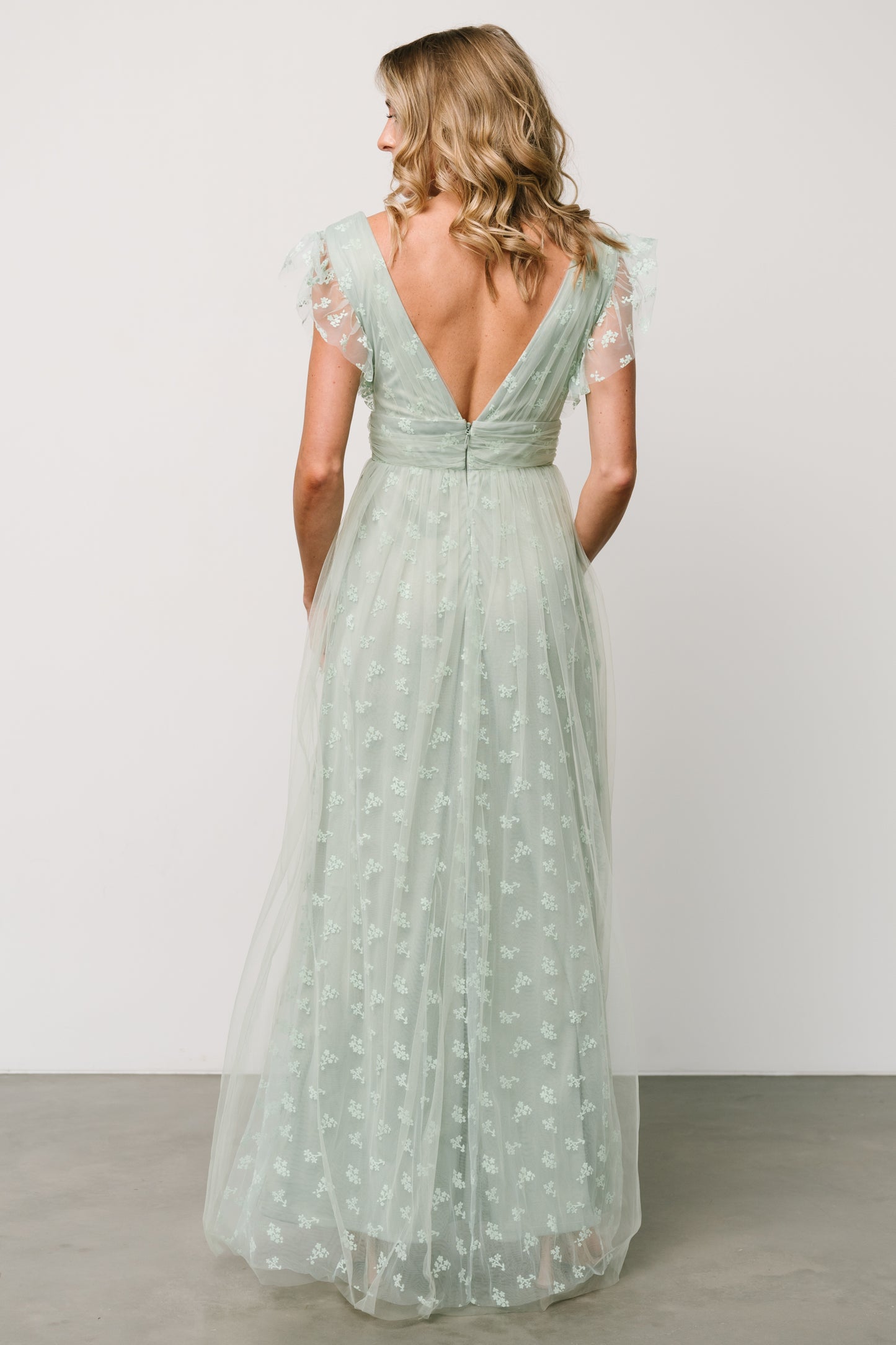 Caterina Tulle Maxi Dress | Sage