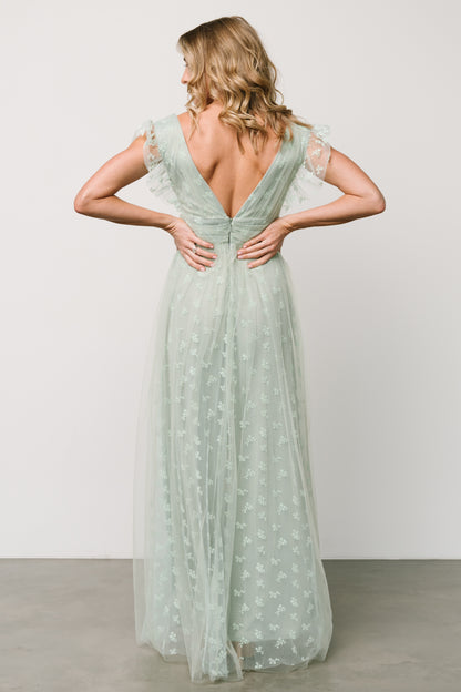 Caterina Tulle Maxi Dress | Sage