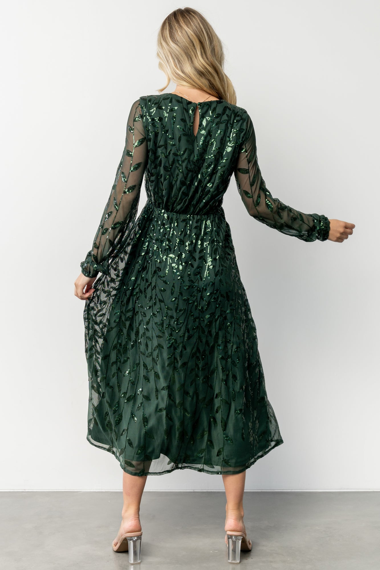 Baltic Born Womens Kalla Sequin Midi Dress | Emerald | Size: Medium Baltic Born Womens Kalla Sequin Midi Dress | Emerald | Size: Medium