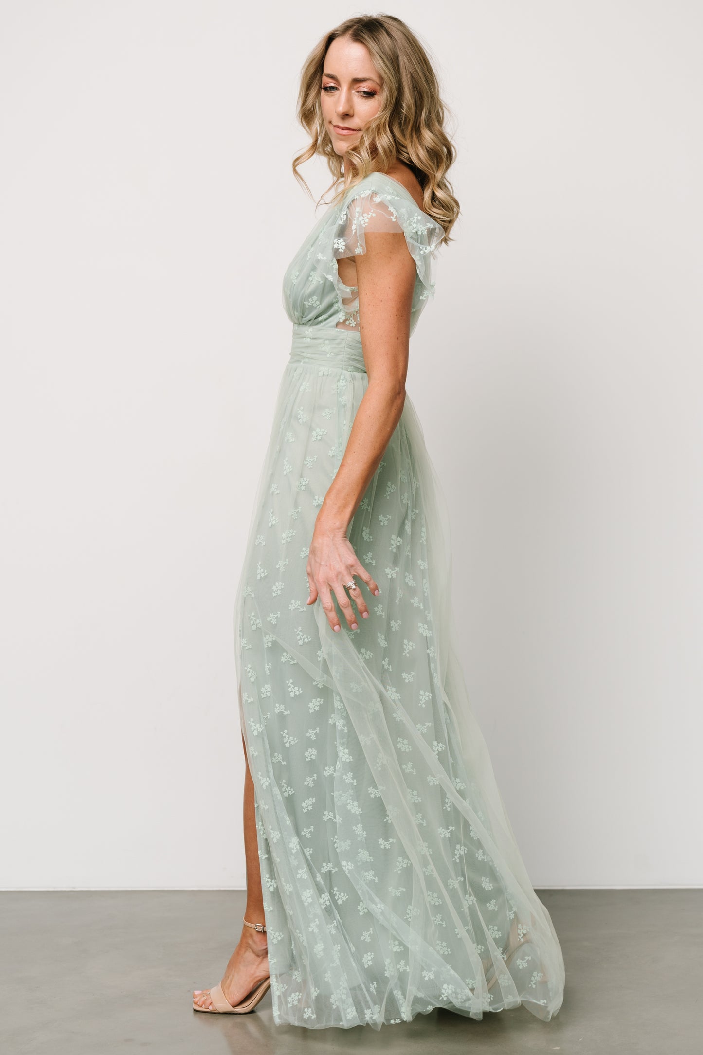 Caterina Tulle Maxi Dress | Sage