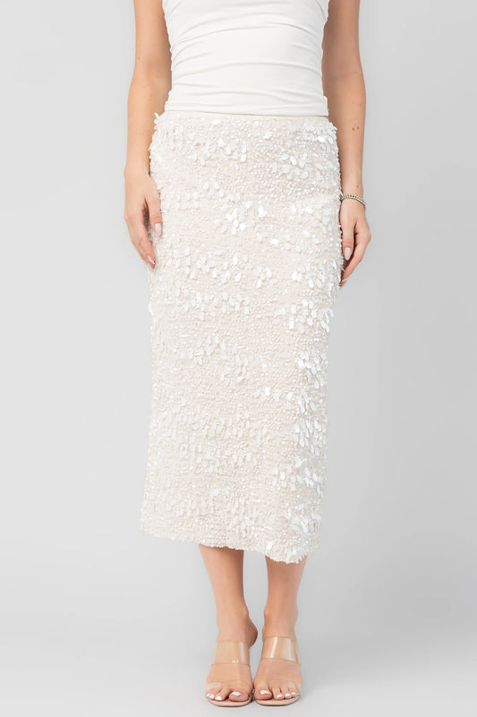 Lavana Sequin Skirt | Ivory