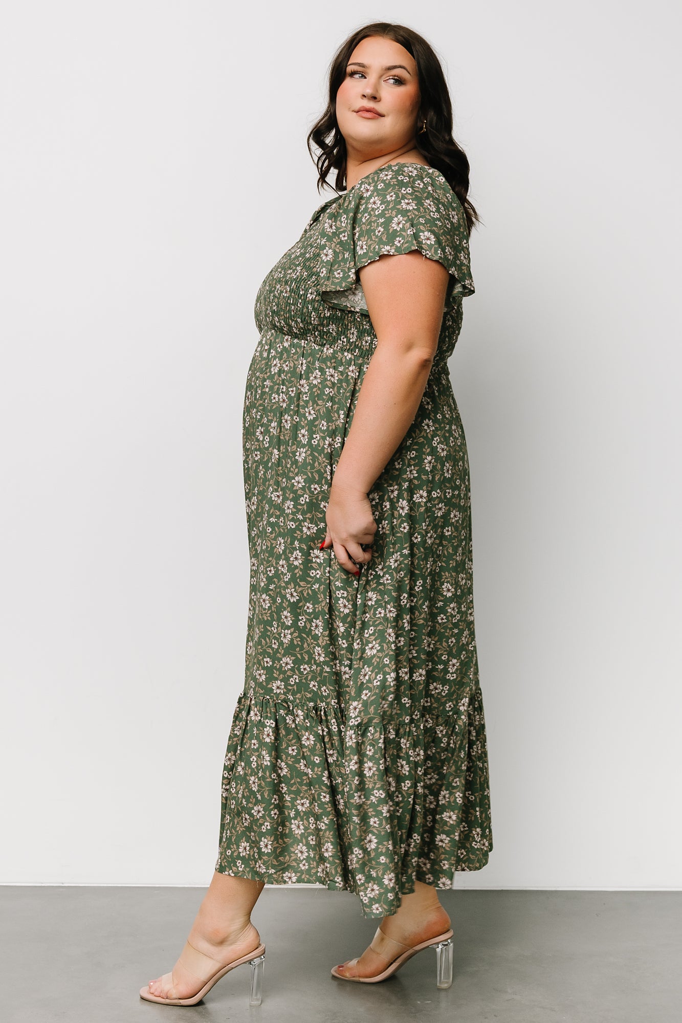 Baltic Born Womens Joanie Smocked Dress | Green Floral | Size: Xs Baltic Born Womens Joanie Smocked Dress | Green Floral | Size: Xs