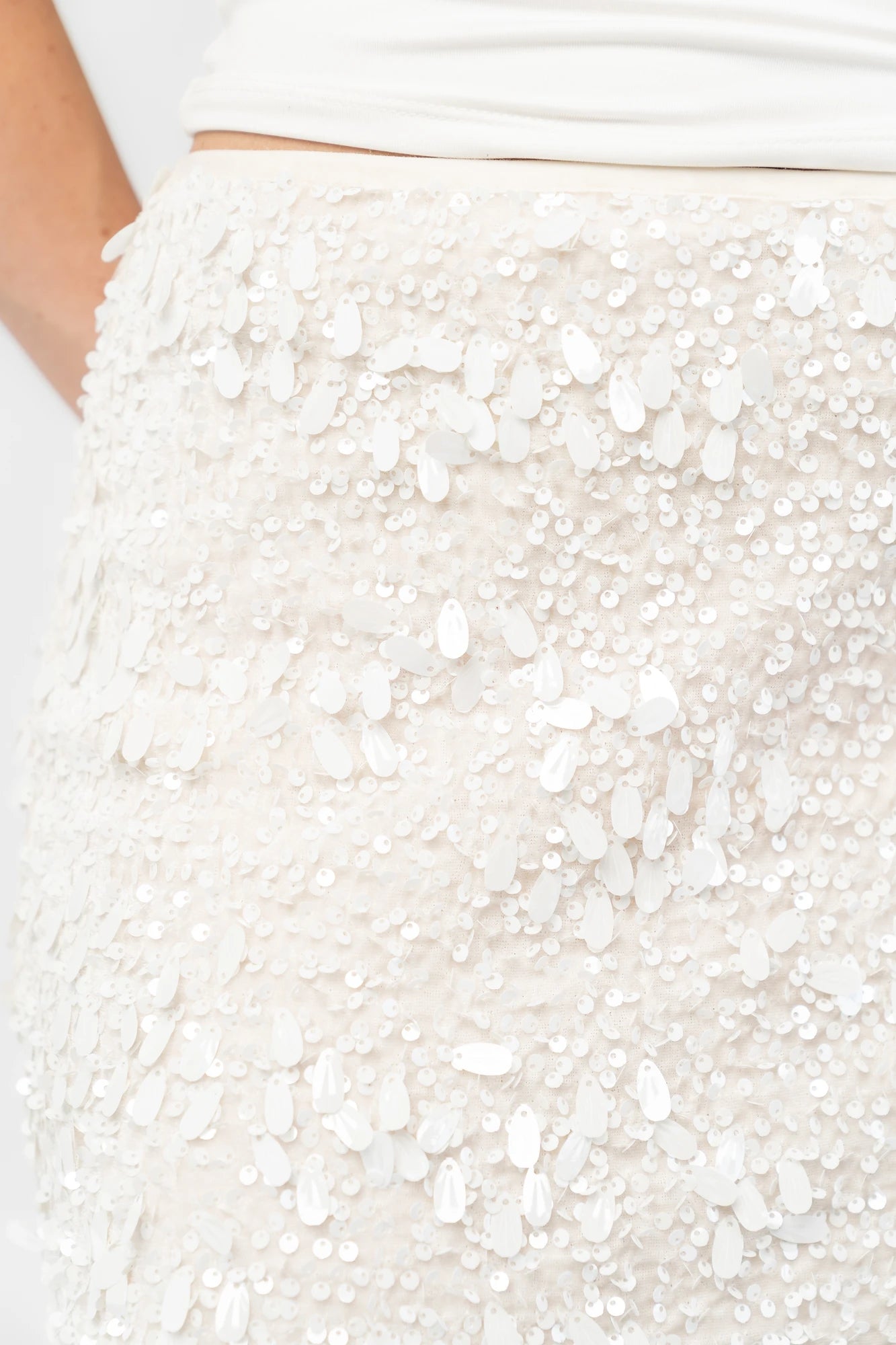 Lavana Sequin Skirt | Ivory