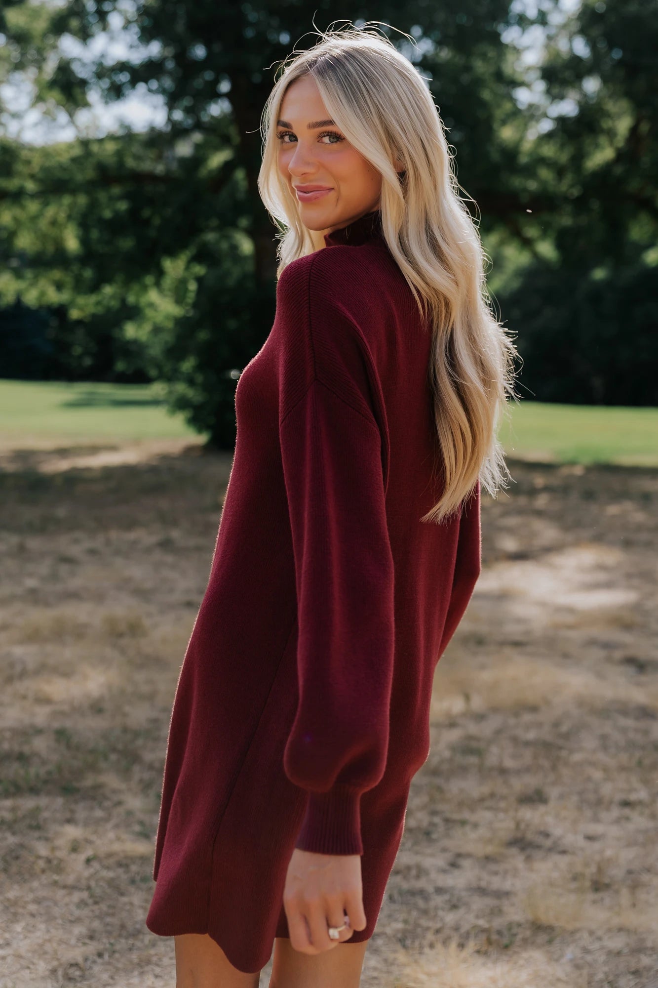 Harlow Sweater Dress | Burgundy