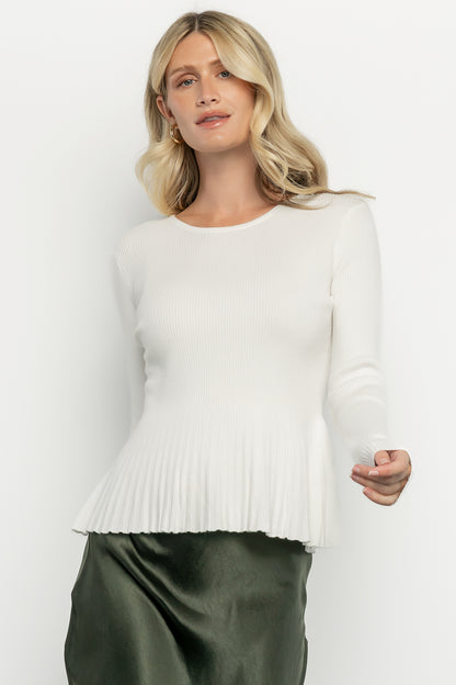 Ainsley Ribbed Top | Off White