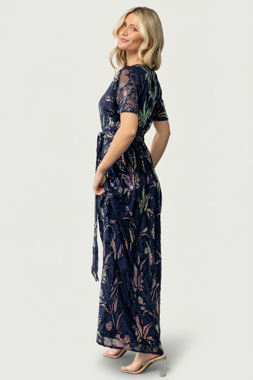 Muse Sequin Maxi Dress - Dark Blue Multi | Baltic Born S Muse Sequin Maxi Dress - Dark Blue Multi | Baltic Born S
