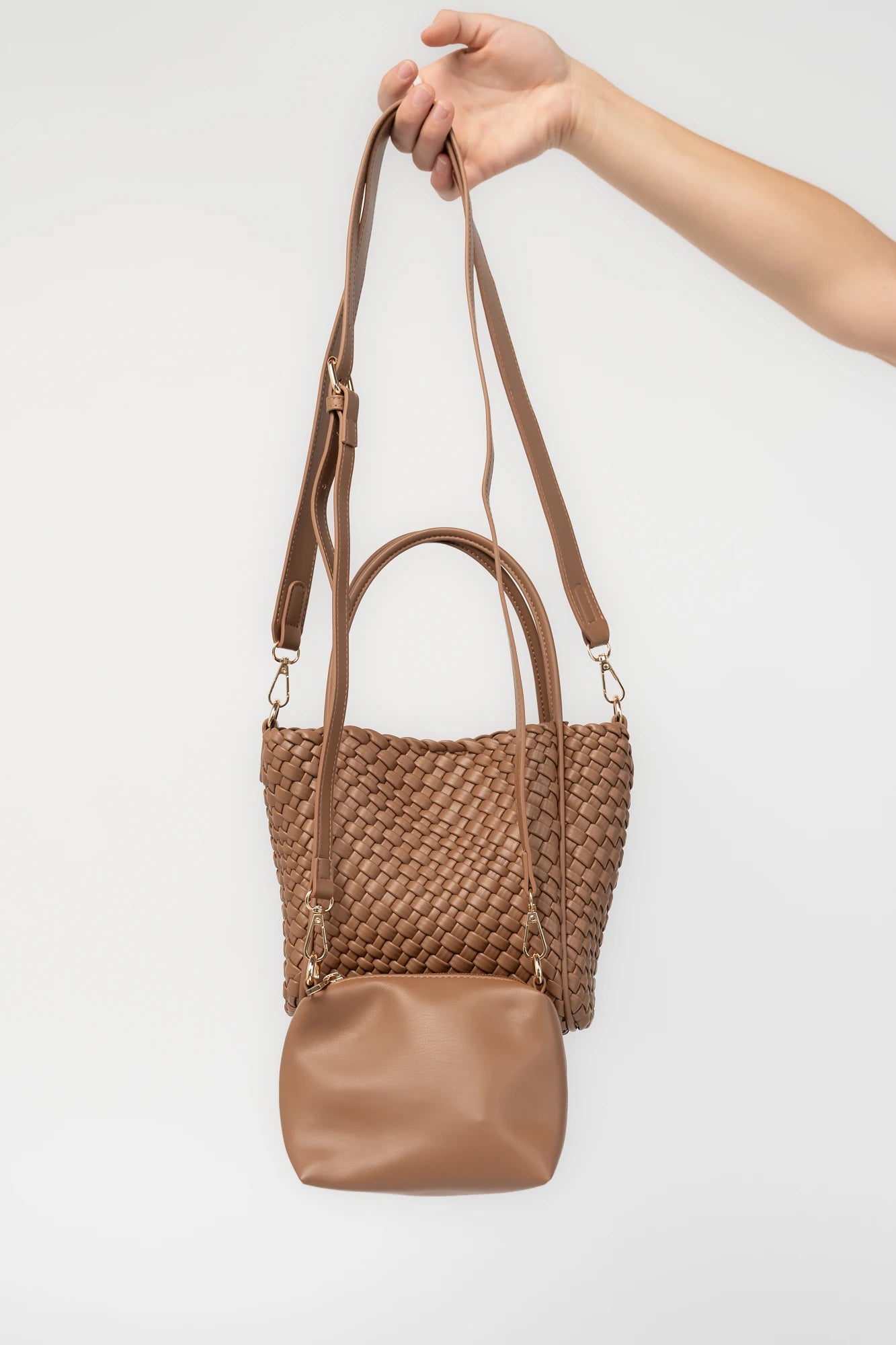 Simone Woven Tote Bag | Cognac
