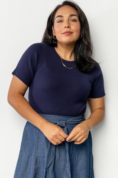 Olina Midi Dress | Chambray + Navy