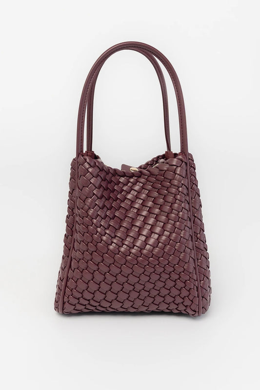 Simone Woven Tote Bag | Wine