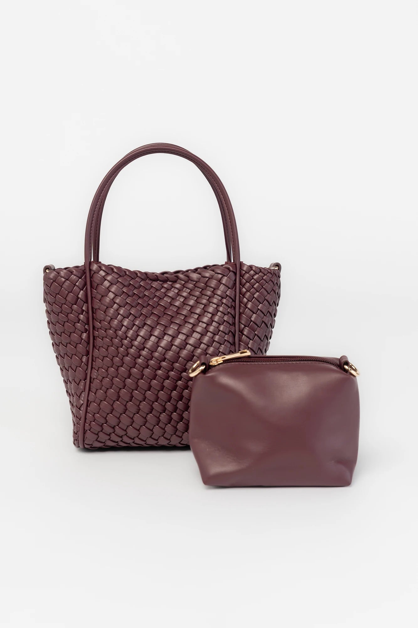 Simone Woven Tote Bag | Wine