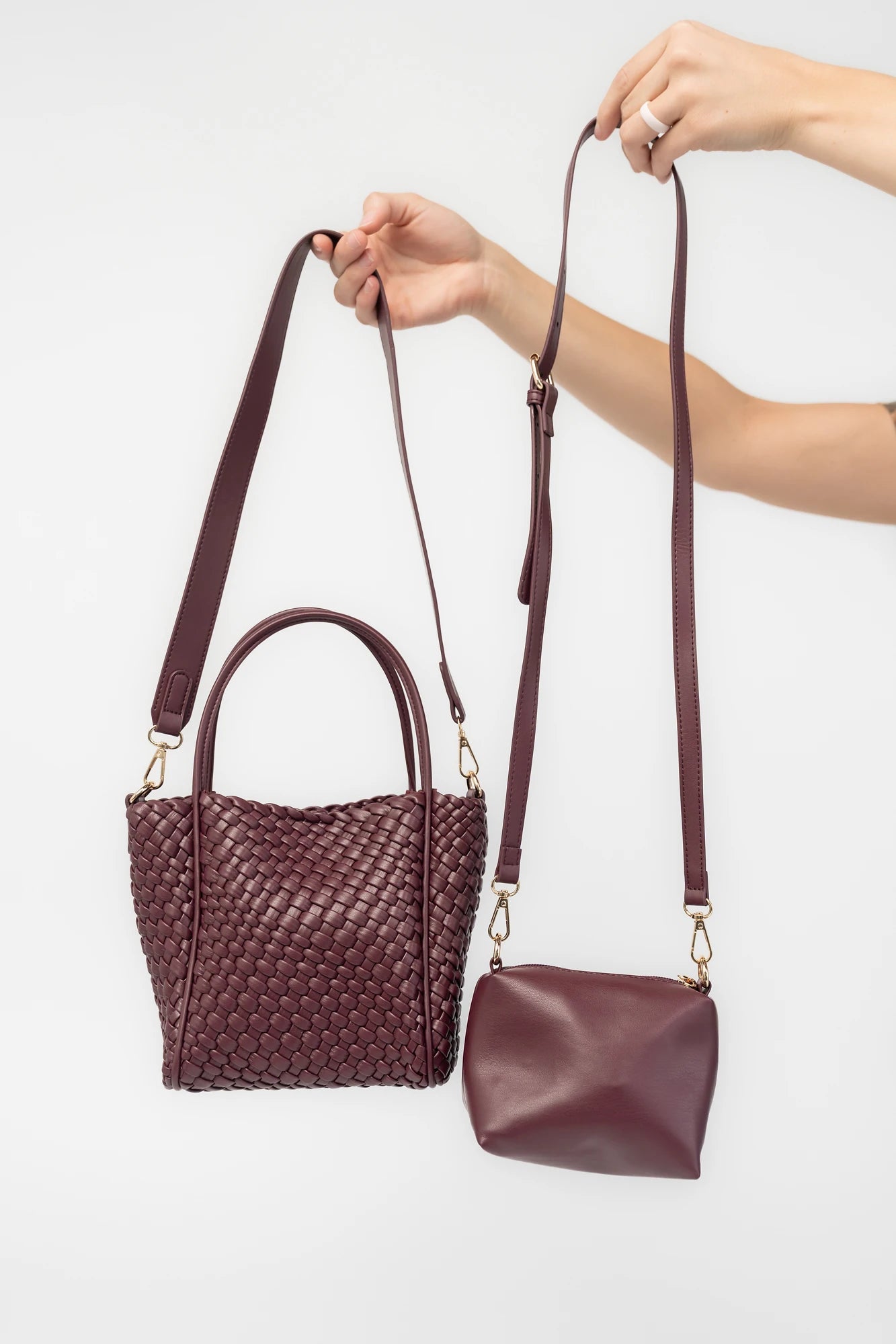 Simone Woven Tote Bag | Wine