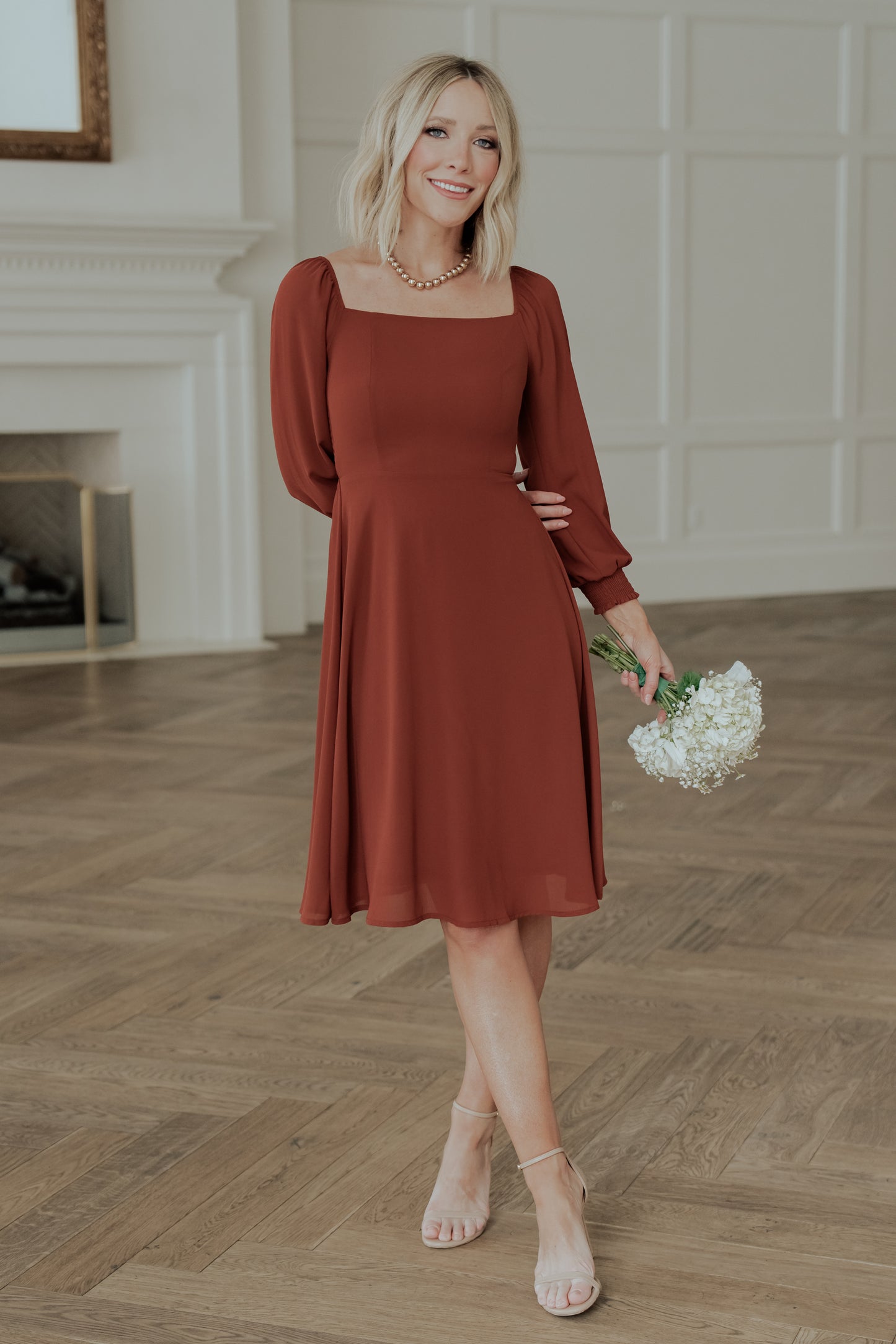 Elise Short Dress | Cinnamon