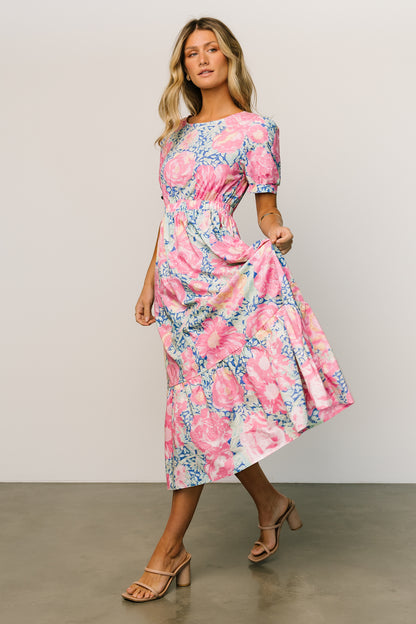 Myers Dress | Blue + Pink Floral