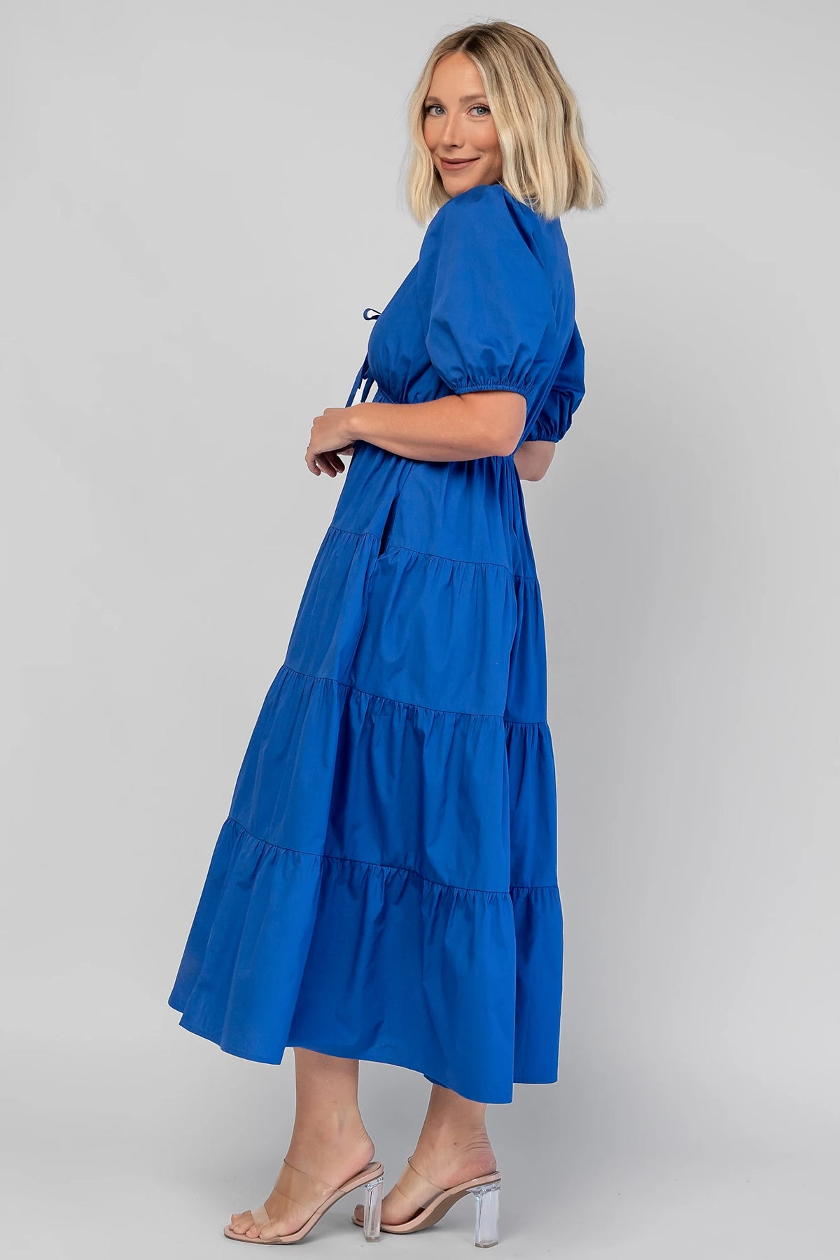 Sheila Tiered Midi Dress | Cobalt