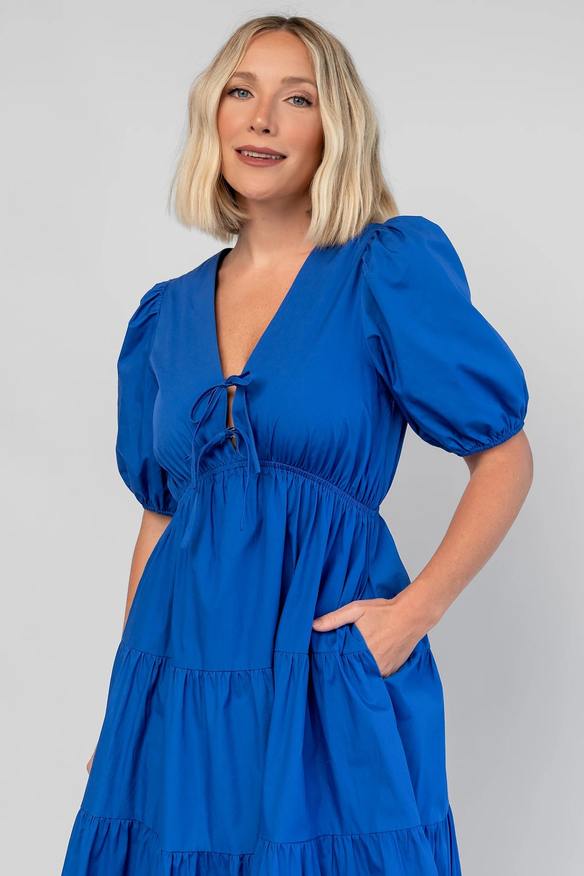 Sheila Tiered Midi Dress | Cobalt