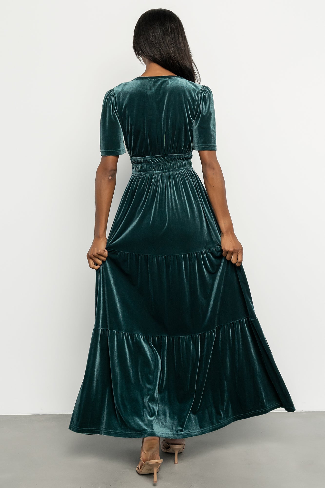 Artemis Velvet Maxi Dress | Deep Lagoon