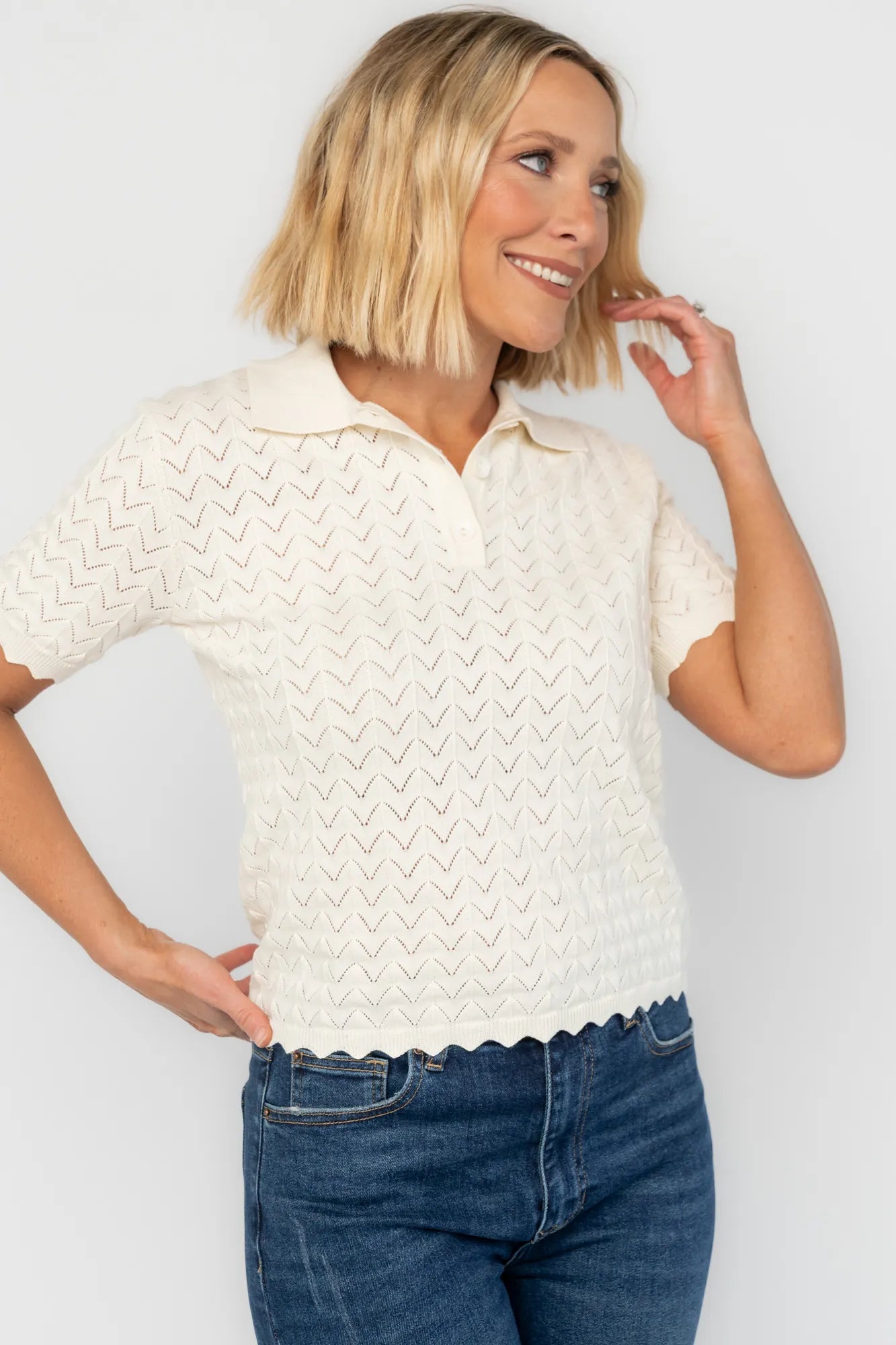 Barclay Knit Top | Cream