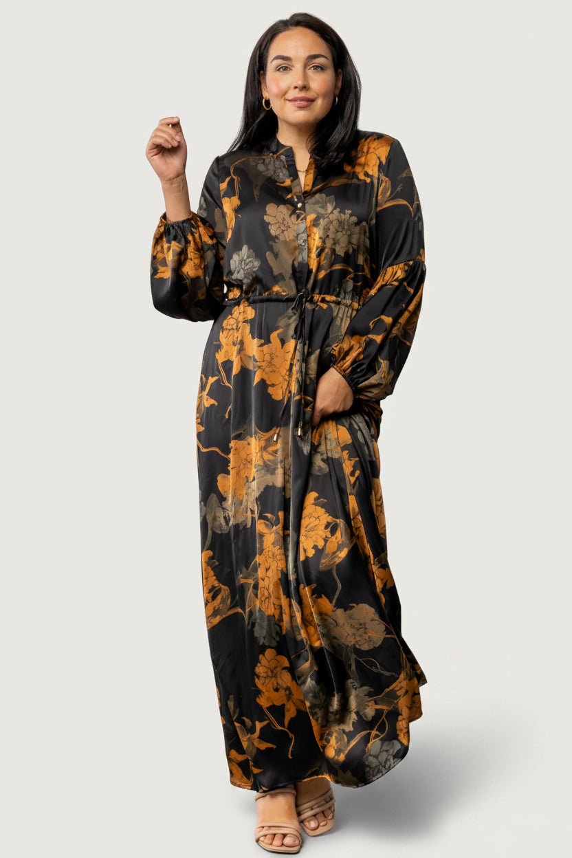 Helen Maxi Dress | Black + Gold