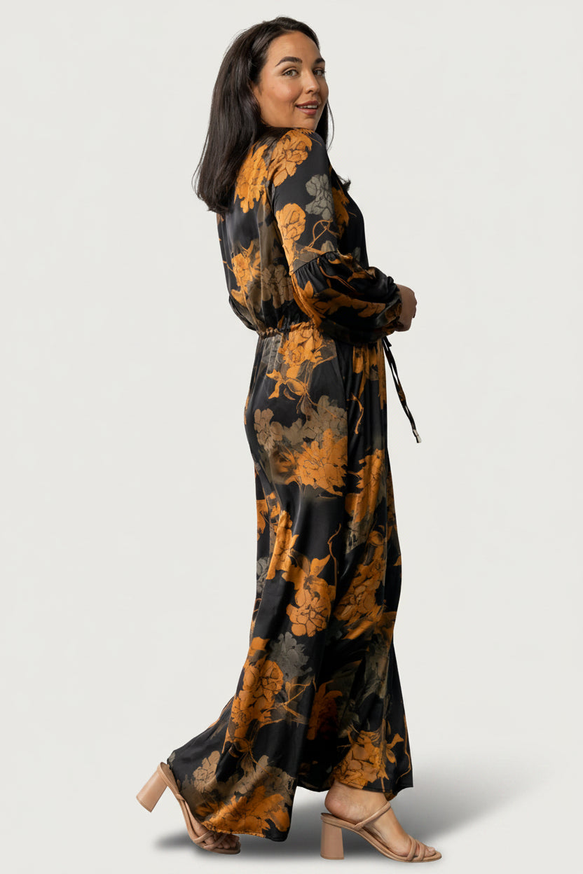 Baltic Born Womens Helen Maxi Dress | Black + Gold