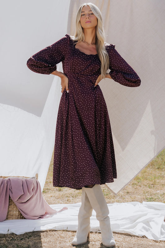 Elara Midi Dress | Mahogany