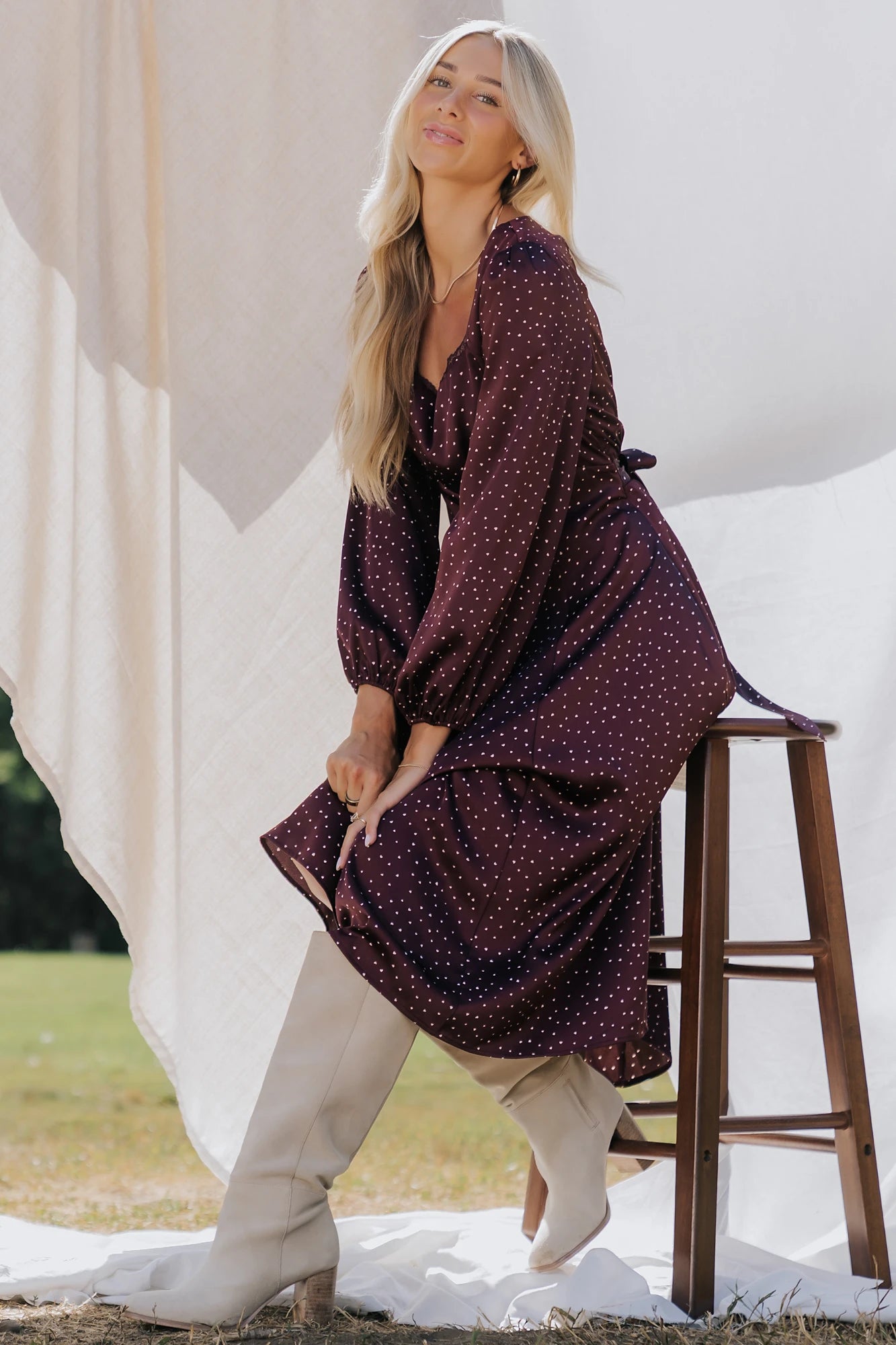 Elara Midi Dress | Mahogany