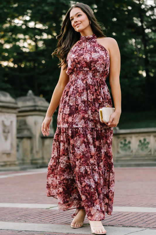 baltic born dresses Womens Katelyn Velvet Maxi Wrap Dress | Cinnamon neck that flatters the dcolletage Baltic Born | Maxi Dresses