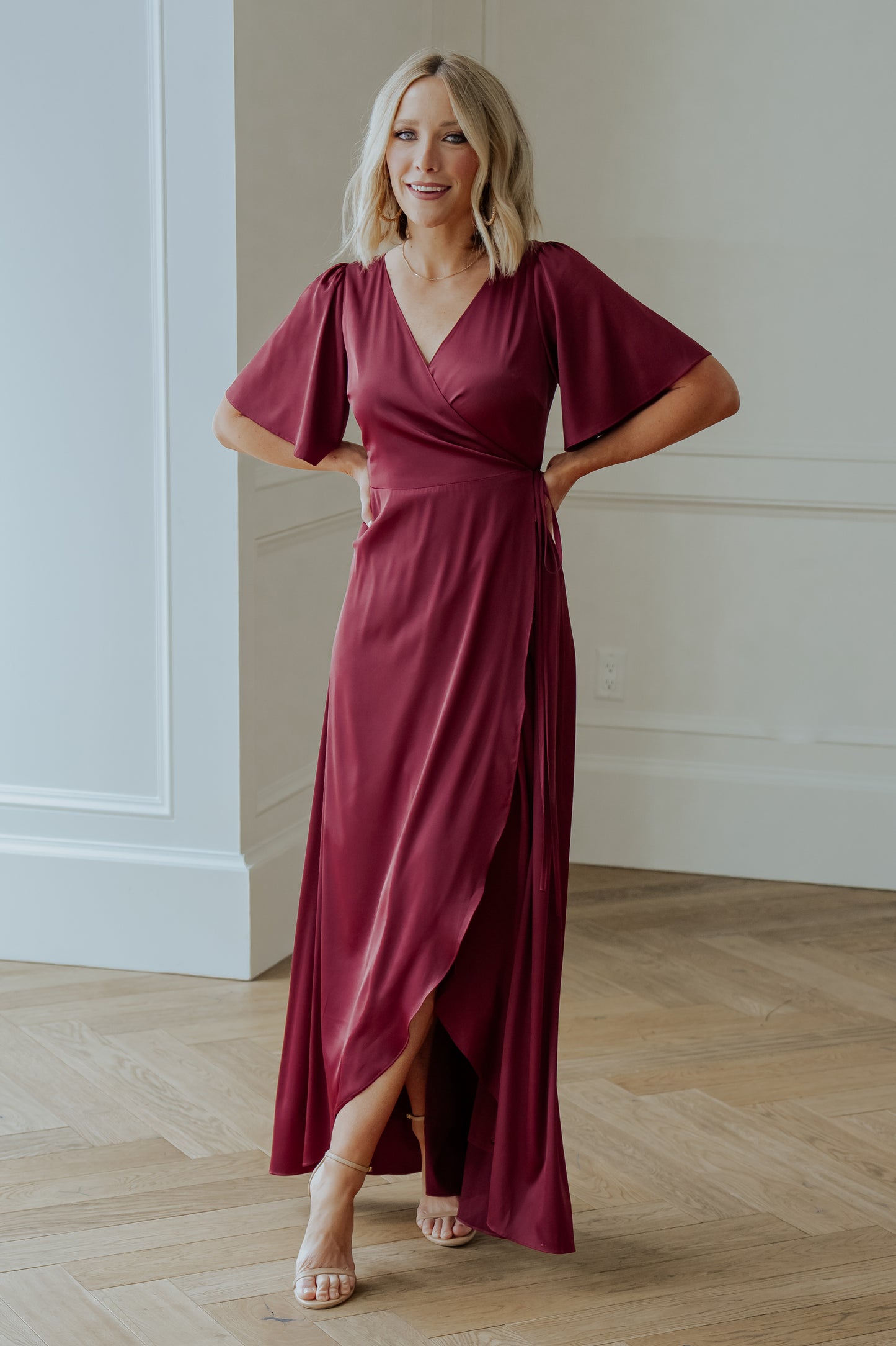 Vara Satin Maxi Wrap Dress | Mulberry