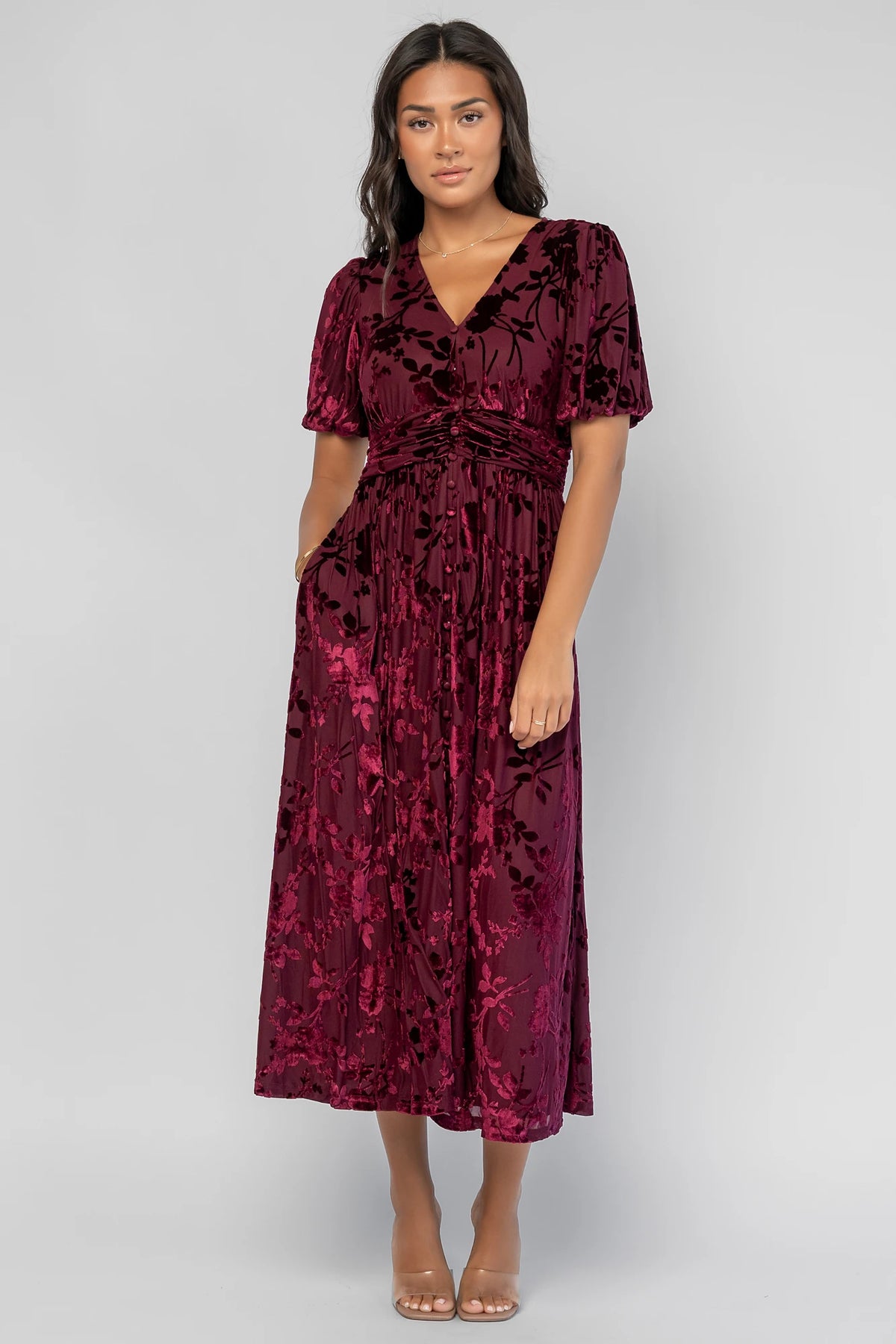 Dahlia Velvet Dress | Mulberry Floral