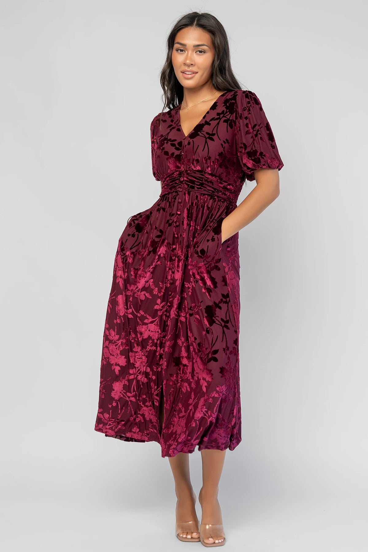 Dahlia Velvet Dress | Mulberry Floral