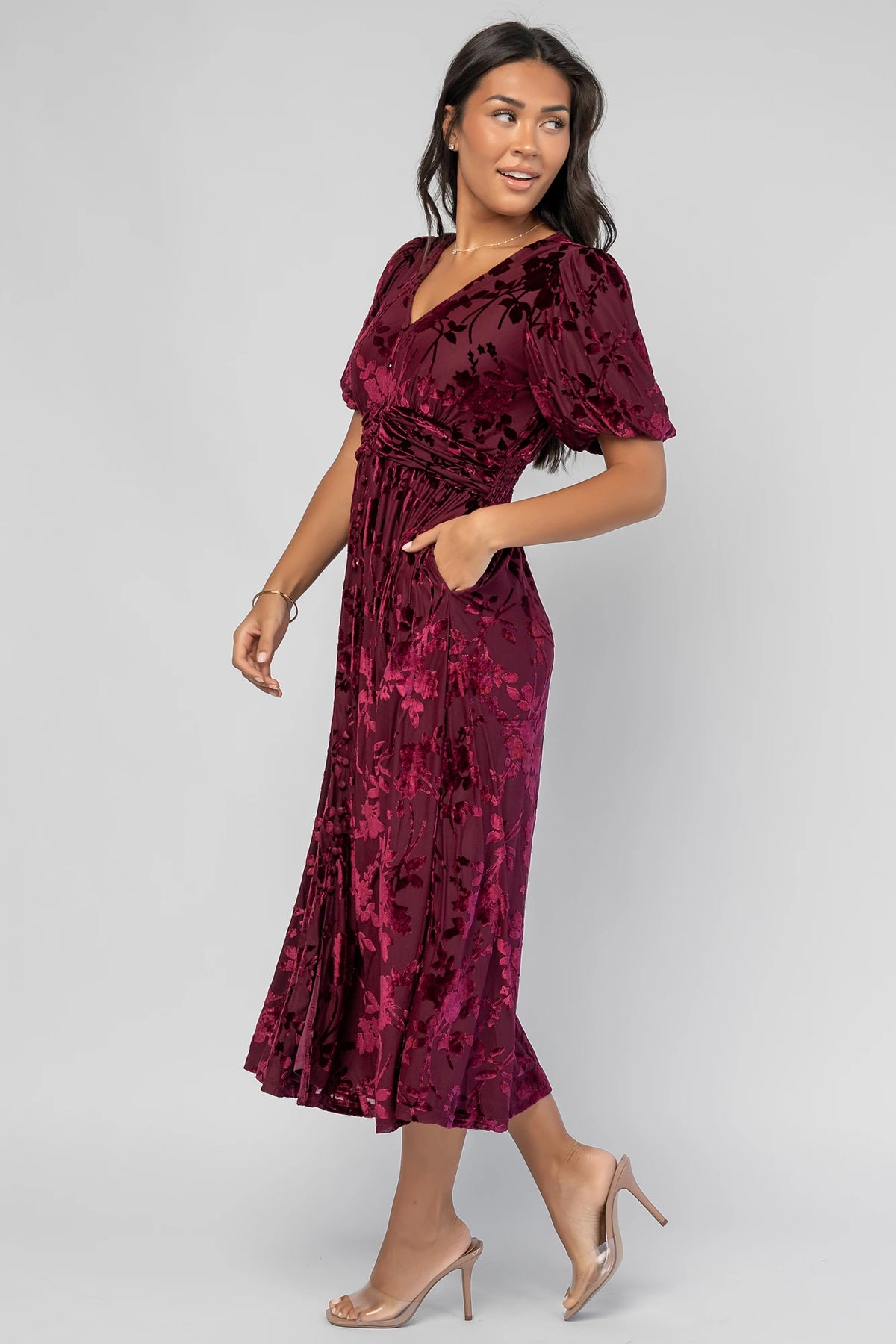 Dahlia Velvet Dress | Mulberry Floral