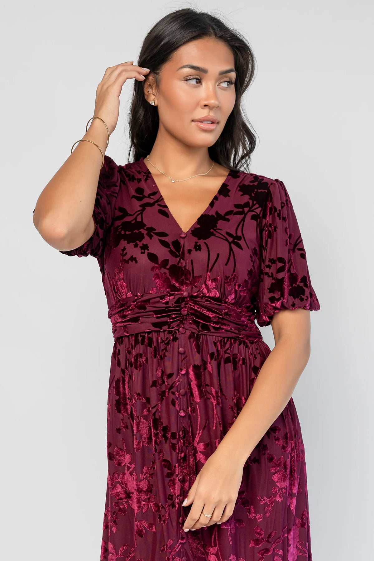 Dahlia Velvet Dress | Mulberry Floral