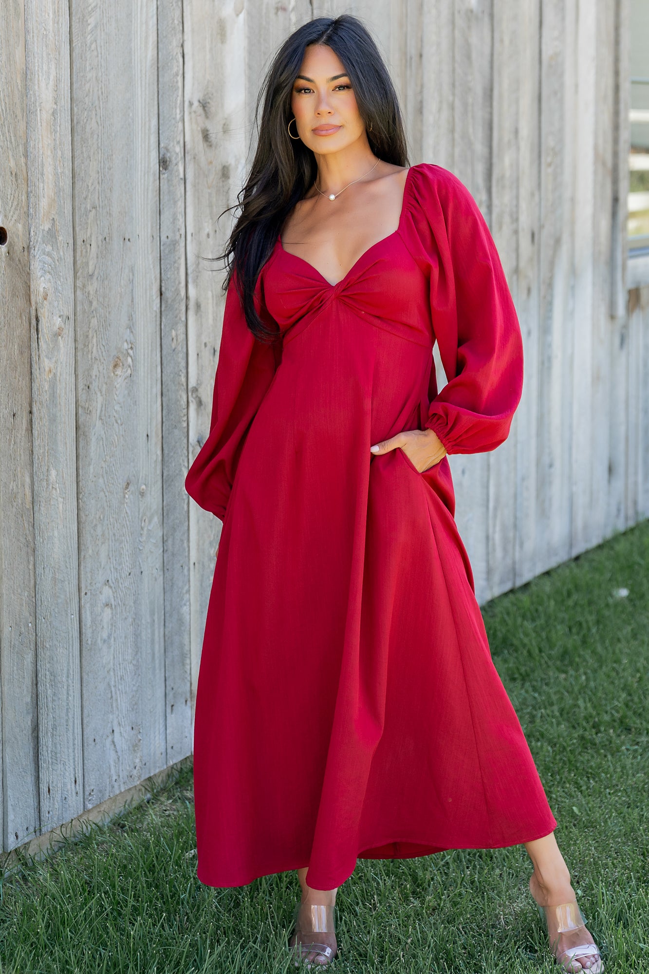 Baltic Born Womens Rosalie Back Tie Dress | Scarlet | Size: XS Baltic Born Womens Rosalie Back Tie Dress | Scarlet | Size: XS