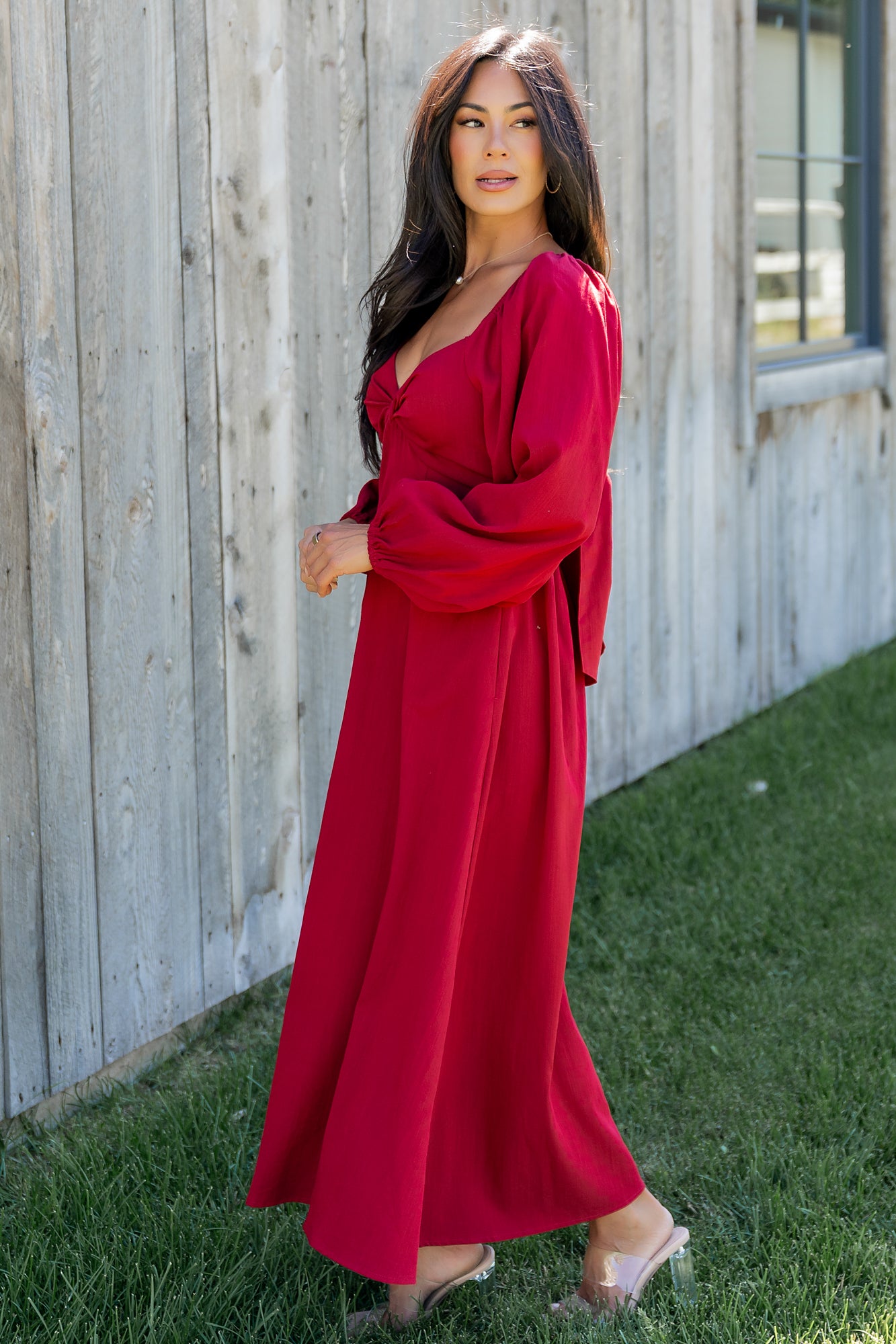 versatile dress Baltic Born Womens Rosalie Back Tie Dress | Scarlet