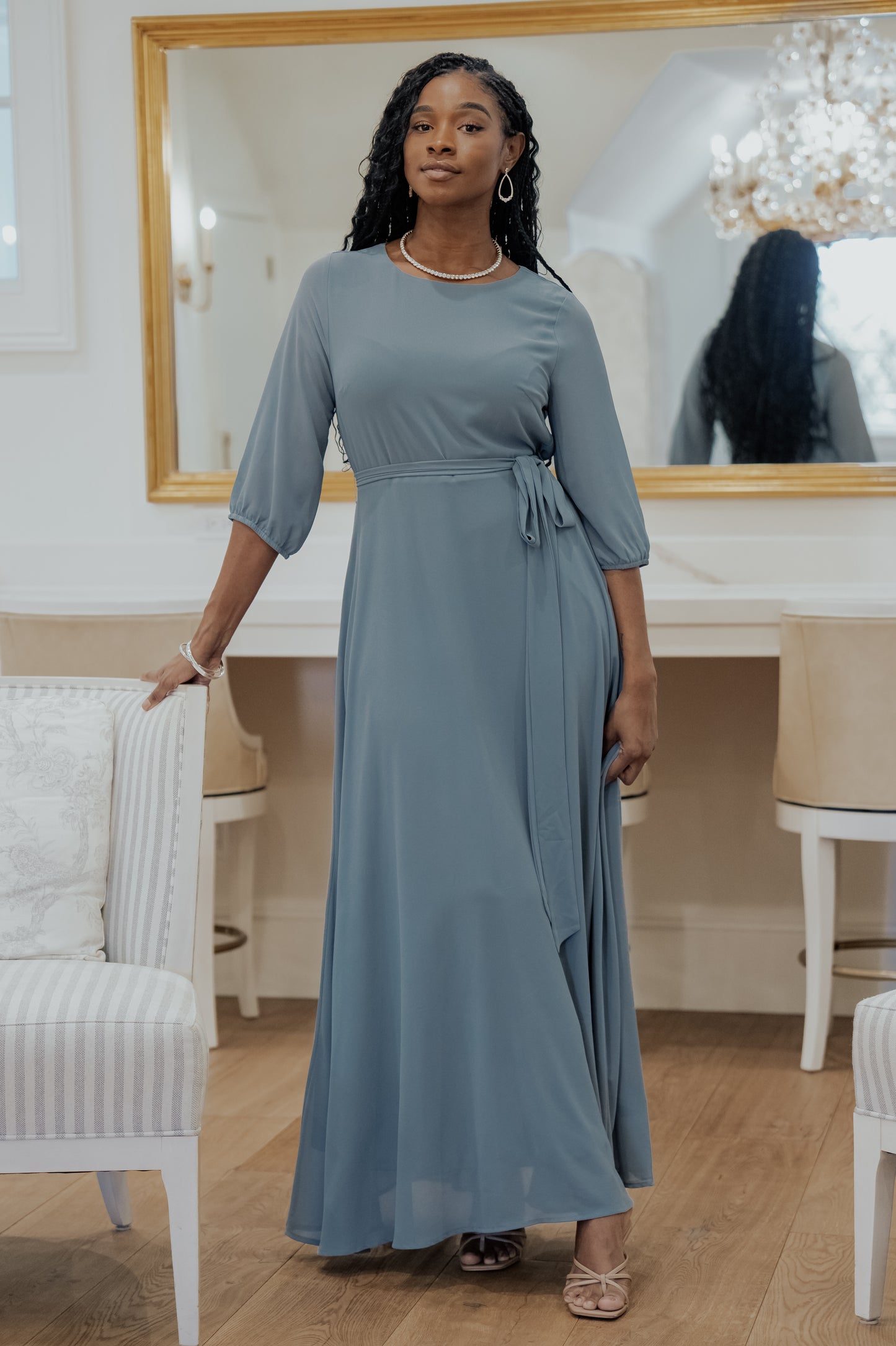 Rebecca Maxi Dress | Dusty Blue