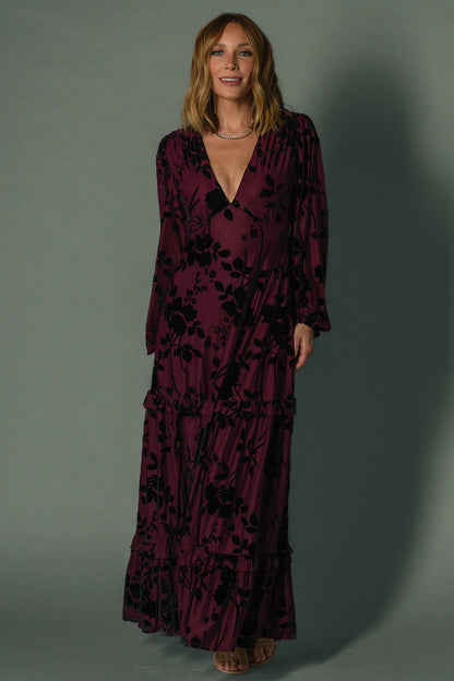 Liana Velvet Embossed Maxi Dress | Mulberry