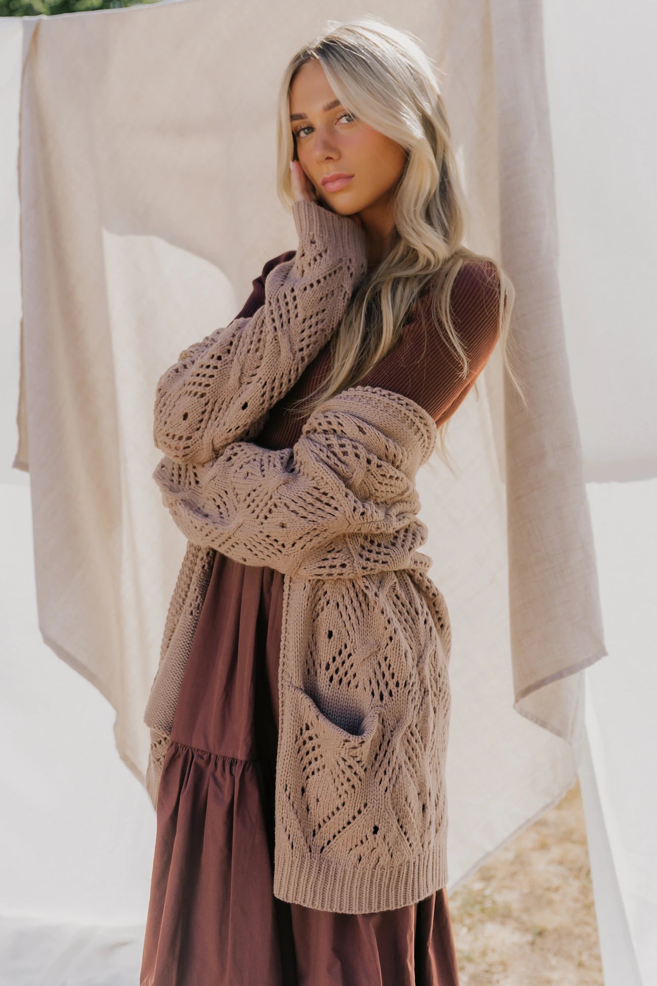 Loeb Knit Cardigan | Light Mocha