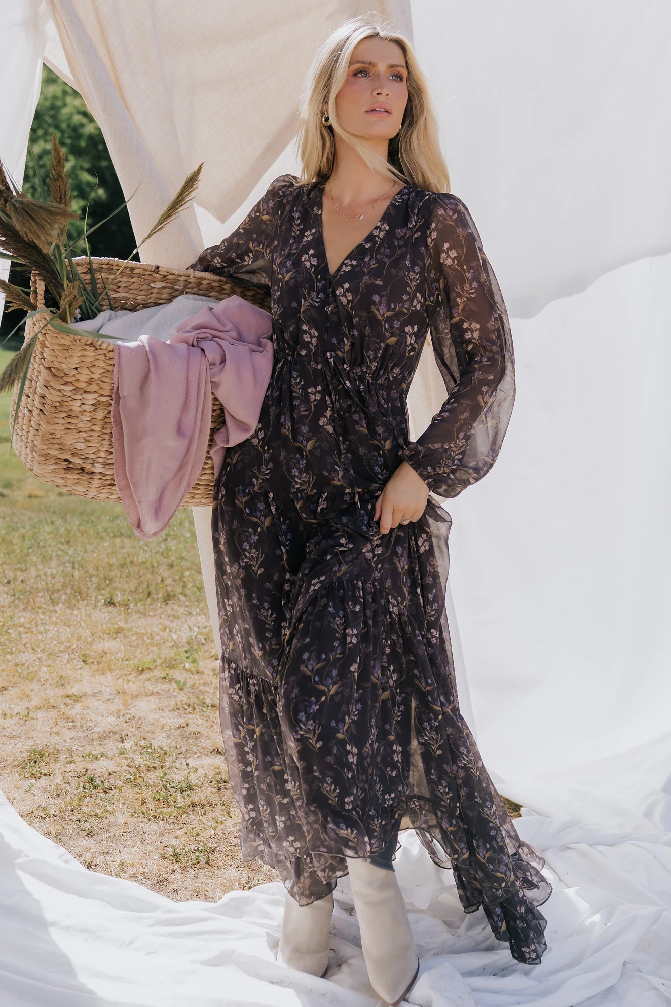 Hazel Boho Maxi Dress | Dusk Floral
