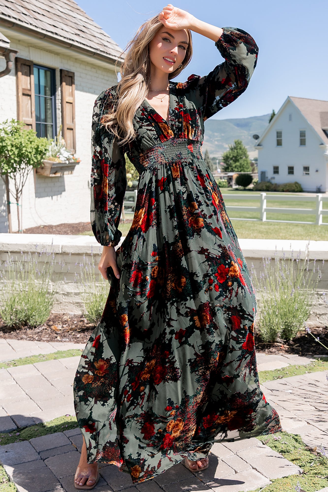 Baltic Born Womens Mikla Maxi Dress | Wintergreen Multi