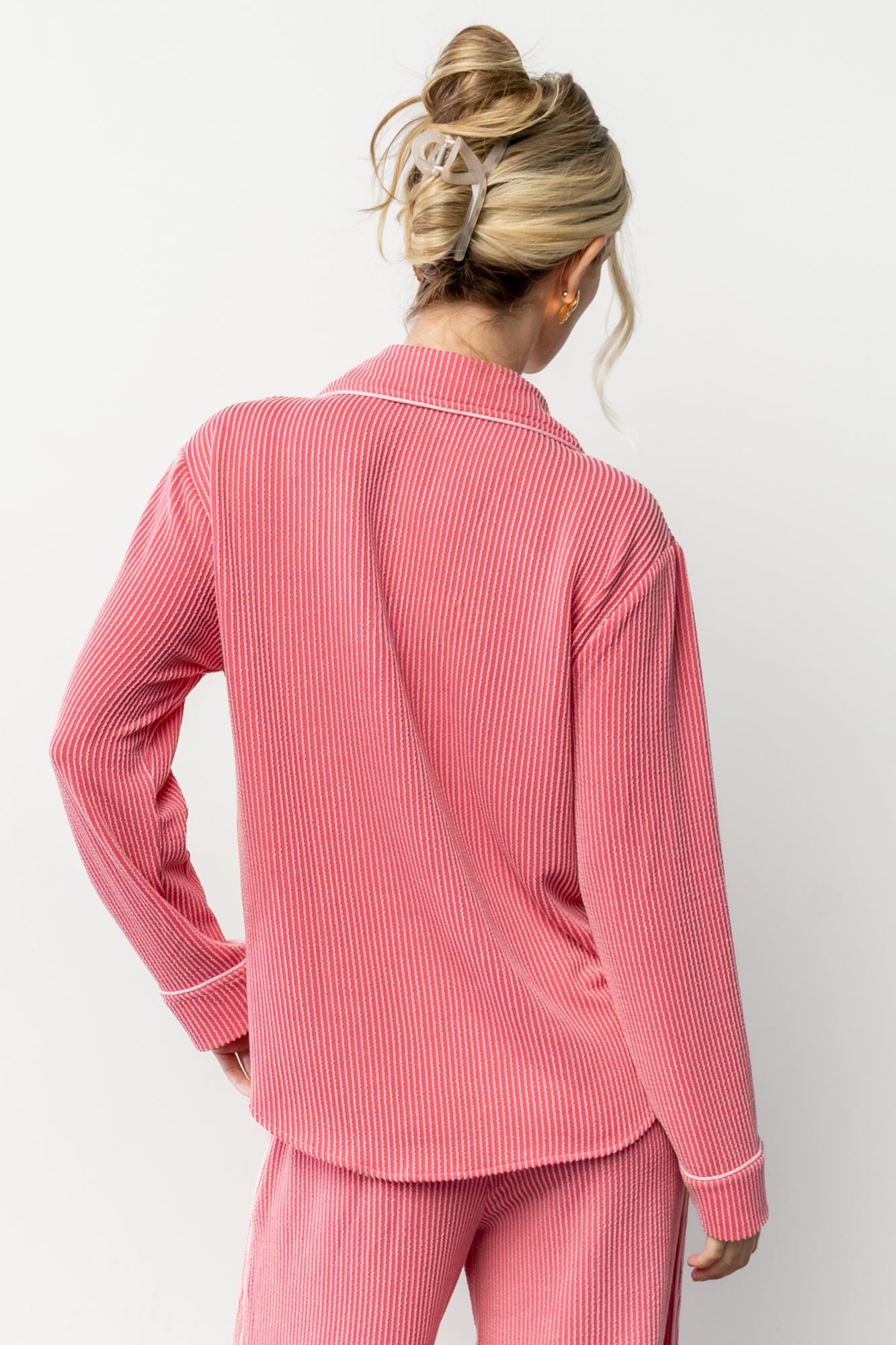 Eloise Ribbed Pajama Set | Pink