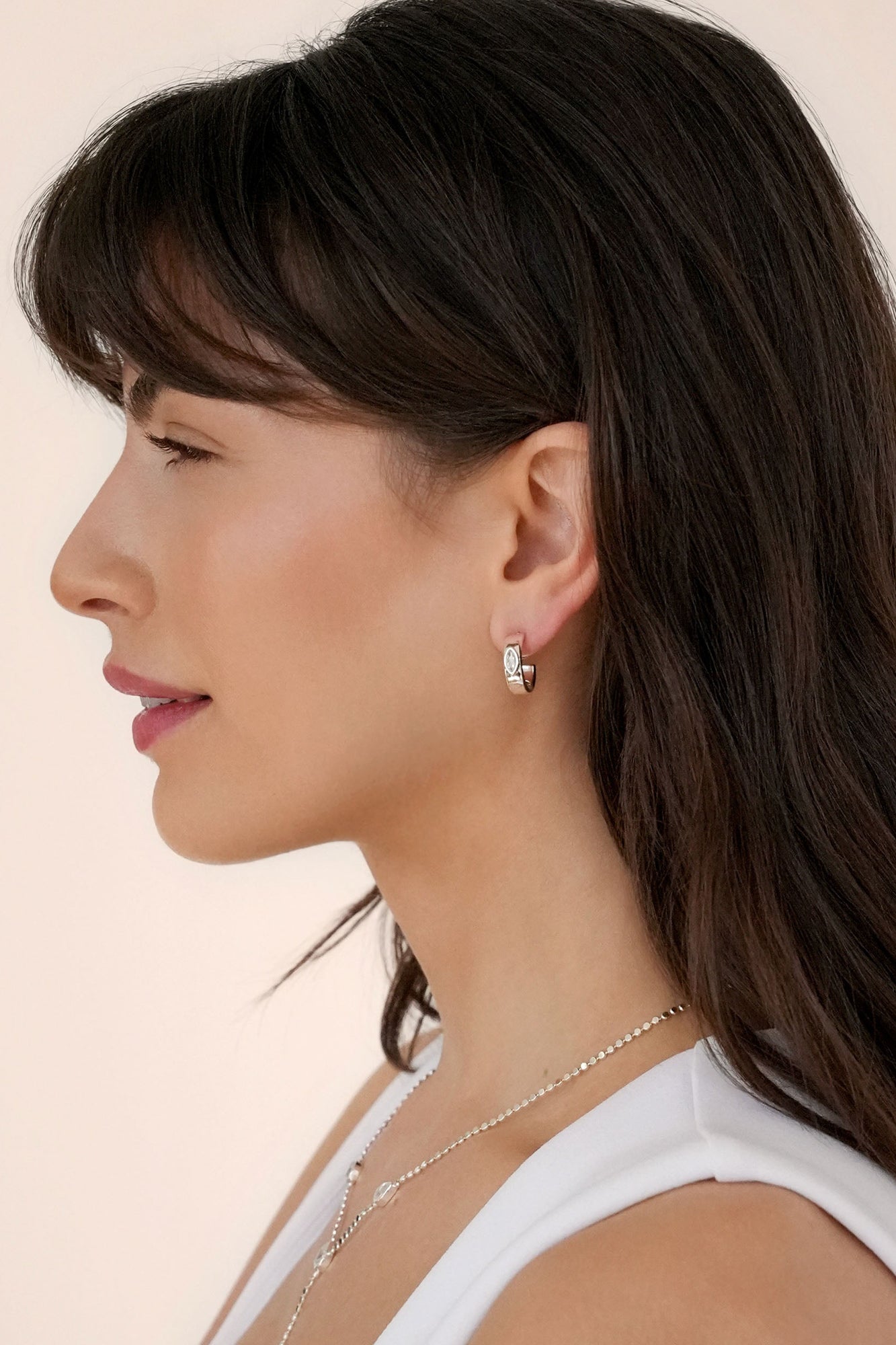 Small Marquise Crystal Hoops