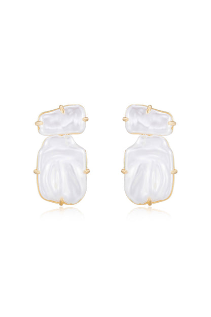 Edge of Water Double Pearl Earrings