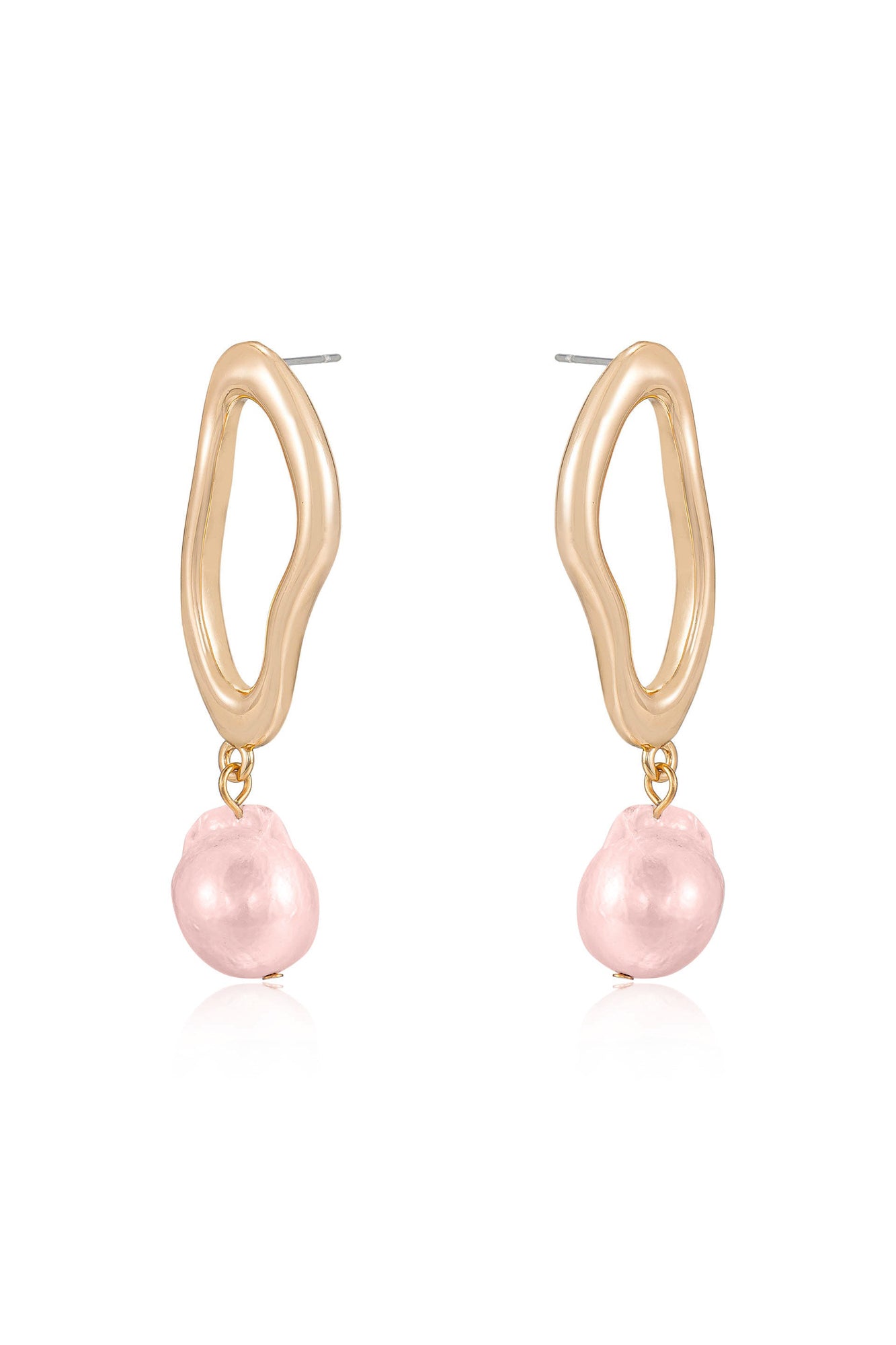 Open Circle Freshwater Pearl Earrings